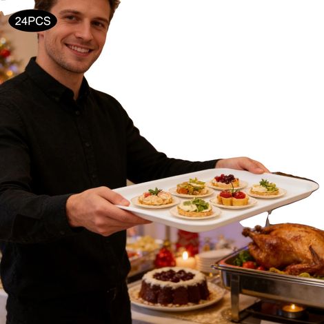 Serviertablett, PP-Material, Größe 36272 cm, Hitzebeständigkeit 120℃, Kältebeständigkeit -20℃, 24 Stück (1/5)