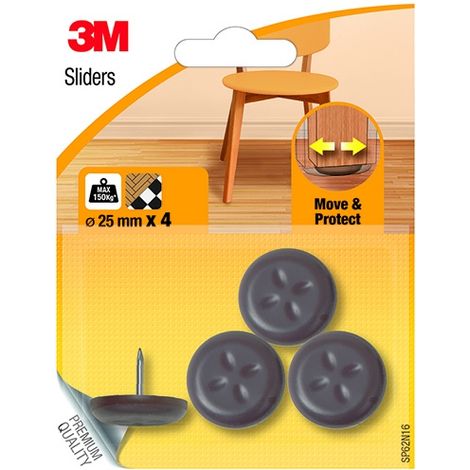 3M - 4 PATTINI PROTETTIVI CLASSICI CON CHIODO D. 25mm