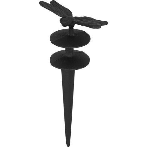 Support autoportant pour tuyau d'arrosage en fer noir, piquet vintage en forme de libellule pour déco jardin extérieur et rangement intérieur (1/5)