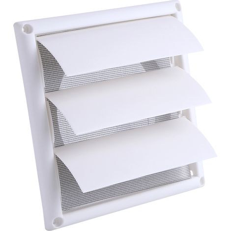 grille de ventilation murale en plastique à 3 volets avec filet, neuve, 20 x 20 cm (1/5)