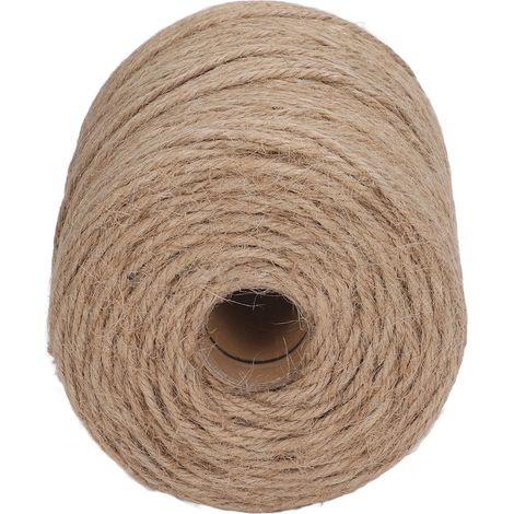 Corde de jute naturelle jaune 200m, 3mm corde chanvre tressée 4 brins, idéale pour création bijoux, loisirs créatifs DIY, décoration murale artisanale, fêtes familiales. (1/5)