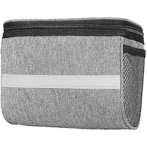 Sacoches de vélo avec bande réfléchissante, sacoche de guidon, sacoche de cadre, sacoche de vélo, sacoche de chambre à air, sac de voyage pour vélo (gris) (1/5)