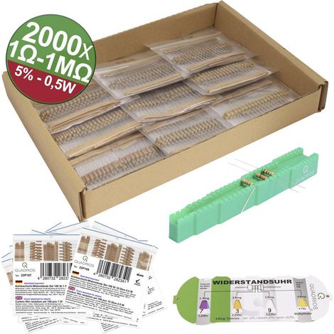 Quadrios 23P128 23P128 Resistenza a film di carbone assiale 0.5 W 5 % 2000 pz. (1/4)