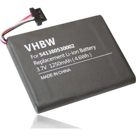 vhbw 1x Battery compatible with Navman S20 GPS Navigation System Sat Nav (1250mAh, 3.7 V, Li-Ion)