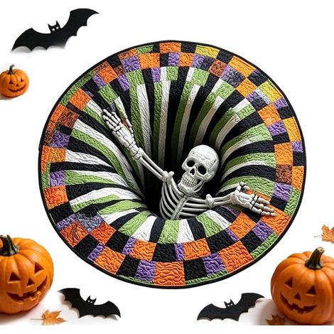 Tapis 3D pour Halloween - 80 x 80 cm - Tapis de salon - avec envers antidérapant (1/3)