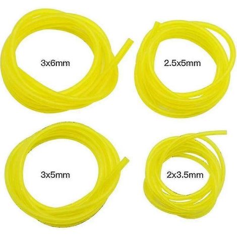 Tuyau d'essence universel de 1,5 m, transparent et jaune, pour outils de jardin, souffleur, tondeuse, tronçonneuse et accessoires de tondeuse à gazon (1/5)