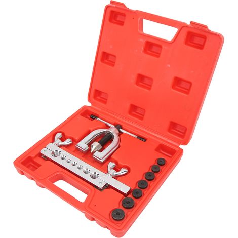 Kit 9 pièces Outil de Freinage Double Évasement Robuste Fiable pour Conduites de Frein, Climatisation, Ligne Laiton CVC (1/5)