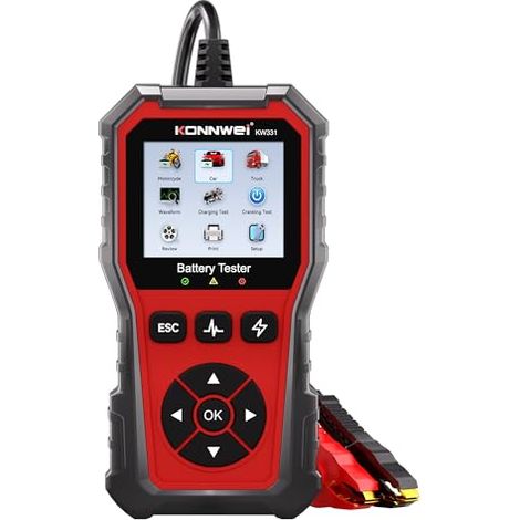 KW331 Testeur de Batterie avec Impression Cloud 10-2000 CCA 6V 12V 24V AGM Lithium Gel Analyseur Numérique Alternateur Système Charge et Démarrage Voiture Moto Camions Marrine - (1/5)