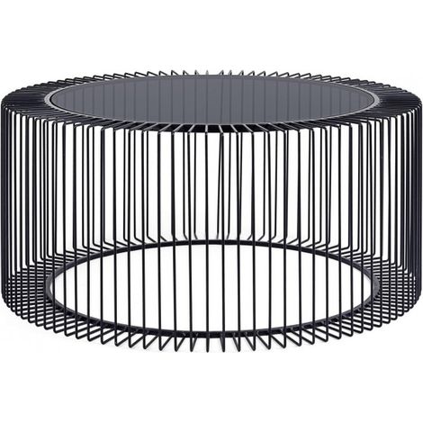 Tavolino Vetro Nero Moderno da Interno 80 cm - TRANQUIL (1/5)