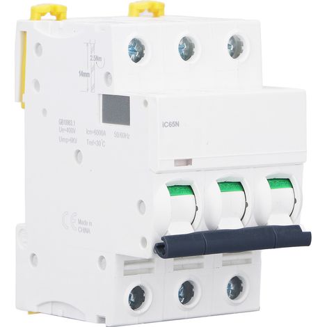 3P Miniature Circuit Breaker Easy Disassembly Assembly Din Rail Mount Circuit Protection AC400V 16A