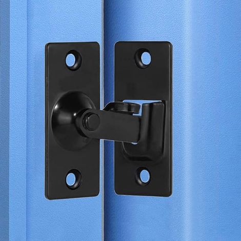 Loquet de verrouillage de porte coulissante à angle droit en acier inoxydable à 90 degrés, verrou boucle de pliage pour loquet porte coulissante de grange et fenêtre noir (1/5)