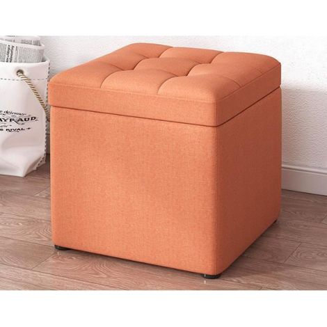 Tabouret De Rangement - 30x30x35 Cm - Tapis Insonorisé Intégré - Salon Intérieur Contemporain - 1 Pièce (1/4)
