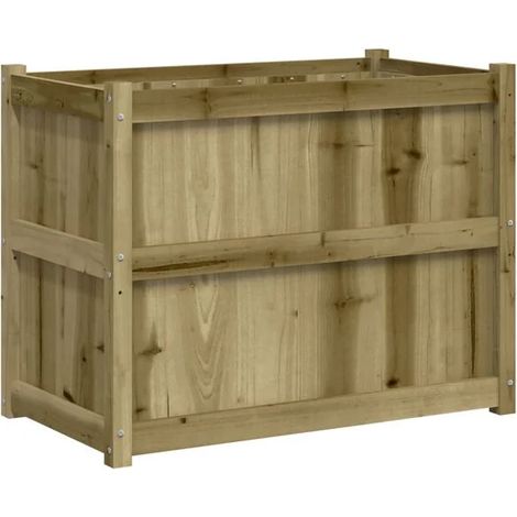Dimensions du pot de fleurs : 90 x 50 x 70 cm, en bois de pin imprégné (1/5)
