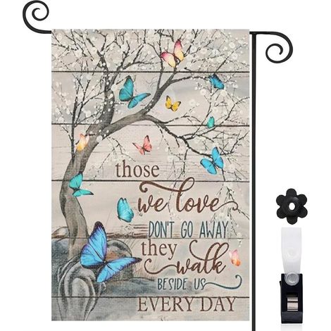 Drapeau de jardin extérieur décoration pour maison de campagne toile résistante double face 30 x 45 cm pour jardin maison (1/5)