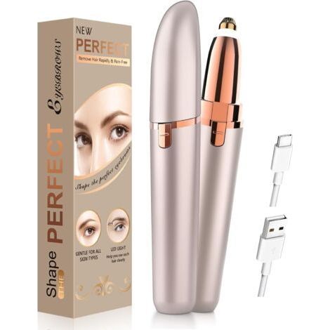 Wire Hair Removal, Eyebrow and Hair Epilator for Women: Eyebrow Epilator Women Vinmall Electric Shaver Women - Eyebrow Trimmer with Built-in LED Light for Facial Hair Removal