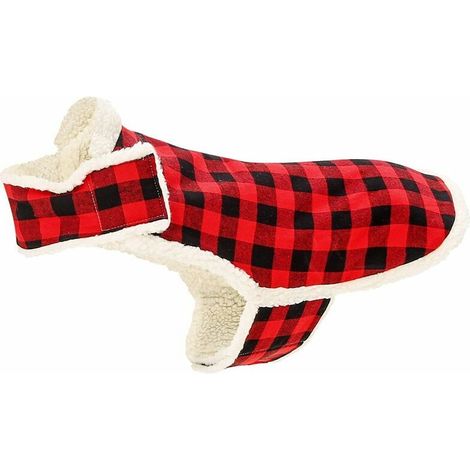 Vêtement automne/hiver pour chien et chat, motif cornes, boucle, grille rouge et noire, taille XXXL – DELKEVIC