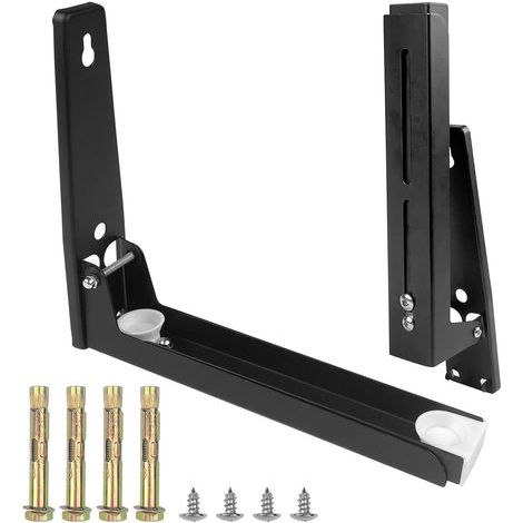 2-Piece Microwave Stand, Stainless Steel, Foldable, Extends to 40cm, 40kg Load Capacity, Kitchen (1/5)