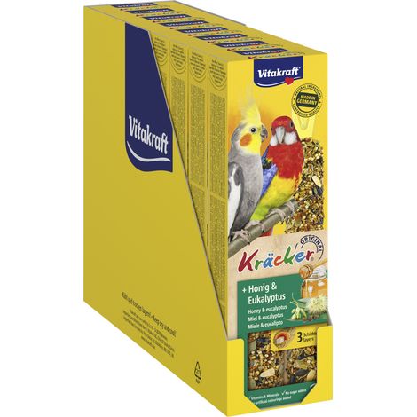 Vitakraft Kräcker für Großsittiche Honig & Eukalyptus 8 x 2 Stück Vogelfutter