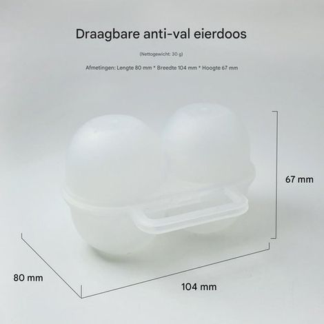 Juego de 2 hueveras，Diseño resistente a golpes y presión，Caja de plástico para almacenar huevos，Ideal para el refrigerador，2 compartimentos (1/4)