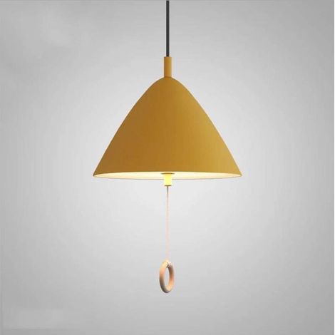 Suspension plafonnier parapluie jaune 27 cm pour chambre enfant, lampe aluminium moderne design créatif, éclairage décoratif salon, salle à manger et chambre (1/5)