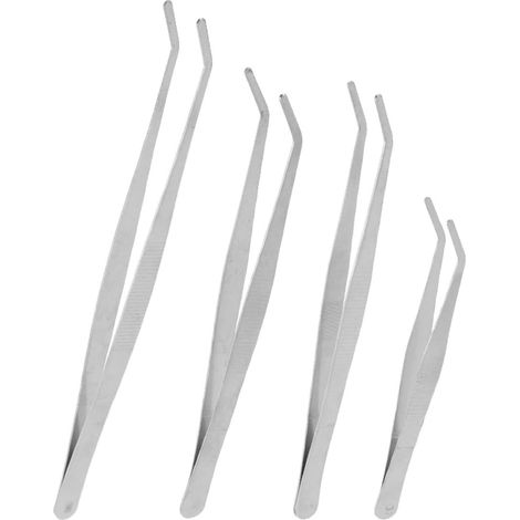 Pince de Jardinage en Acier Inoxydable 4 Pcs Pointes Courbées, Outils de Plantation Compacts pour Bonsaï et Loisirs Créatifs, Accessoires Polyvalents pour Jardin et Céramique (1/5)