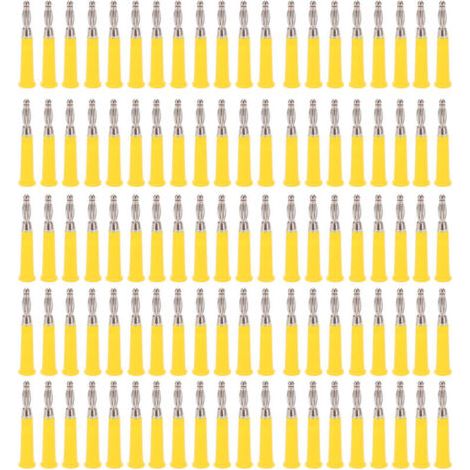 100 Pièces Connecteur Banane 4mm Type Soudure Kit Accessoire pour Équipement Machine J.10010 Jaune (1/5)