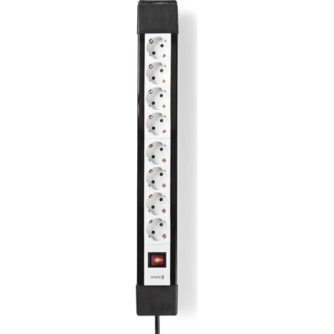 Abzweigdose schutzkontakt typ f cee 77 8 fach 300 m 3680 w 16 a erdungsart seitenkontakt 230 v ac 5060 hz steckdosenwinkel 45 h05vv f 3g15mm ein aus taster schwarz (1/3)