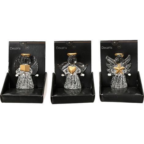 Pendente angelo in vetro trasparente D 4 cm oro Peraga Christmas