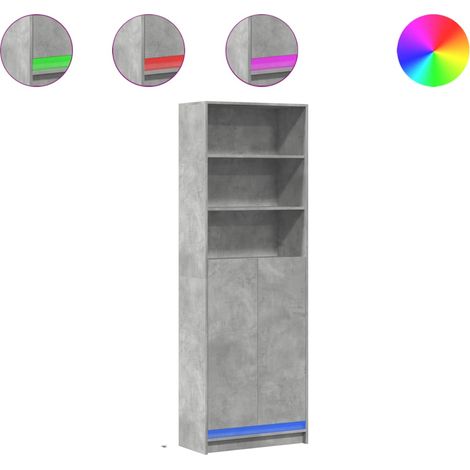 Maison Exclusive - Credenza con LED Grigio Cemento 69x32,5x200 cm in Truciolato