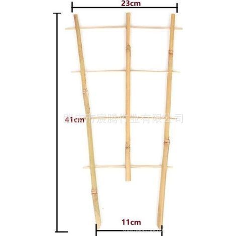 Lot de 6 échelles en bambou - Échelle de soutien pour fleurs - Support pour plantes de jardin en bambou - Treillis en forme de V - Support d'escalade (h : 41 cm, double) (1/5)