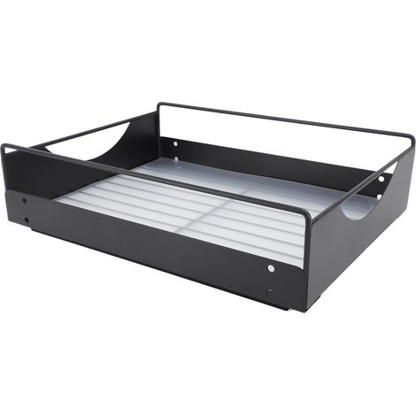 Sliding Cabinet Organizer, 40.6 x 22.9 x 9.1 cm, Sliding Pantry Shelves, Kitchen Sliding Drawer Wardrobe Shelf, (Black) (1/5)