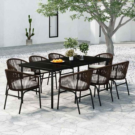 Ensemble à manger de jardin 9 pcs-Salon de jardin Marron 310046 (1/5)