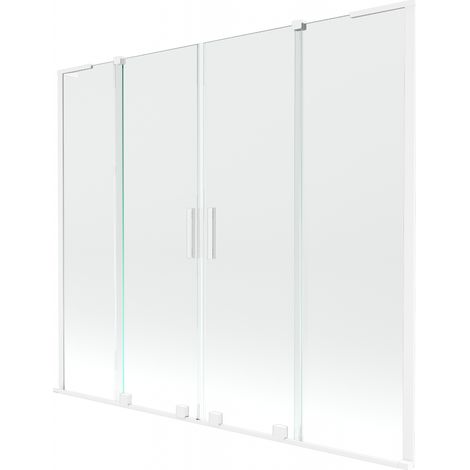 Mexen Velar L Duo écran de baignoire coulissant à 2 panneaux 180 x 150 cm, transparent, blanc - 896-180-003-02-20 (1/2)