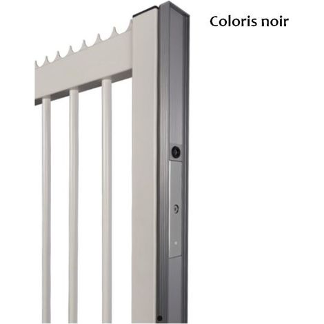 Bandeau de finition 2m en alu pour portails coulissants pour ventouse MAGUNIT-2500 / Noir RAL 9005 (1/2)
