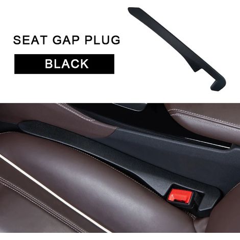 (2 pièces, noir) Joint de remplissage universel pour l'espace entre les sièges, compatible avec 99 % des voitures. Bande de remplissage anti-fuite et anti-affaissement. Accessoires intérieurs. (1/5)