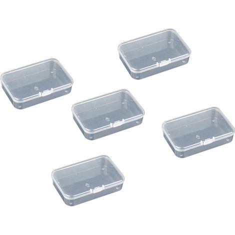 WYAN Lot de 5 boîtes de rangement carrées en plastique transparent avec couvercle pour ranger de petits objets (8,8 x 6 cm)