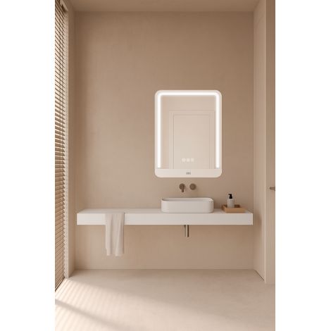 Espejo De Baño Colorbeat 60X75 Blanco Mate, APP, Antivaho y Bluetooth (1/5)