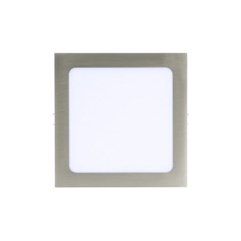FAB 146981203 Faretto Basalto 12w 65000k Nichel Quadrato 1080lm 2,5x17x17 Cm Taglio 15,5x15,5 Cm