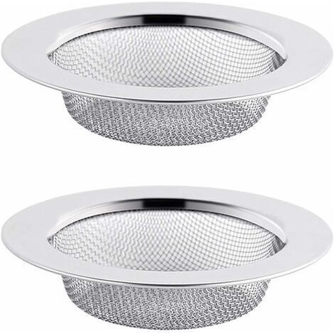 Lot de 2 filtres à évier en acier inoxydable 7,5 cm – Crépine anti-obstruction – Faciles à nettoyer – Pour cuisine et salle de bain
