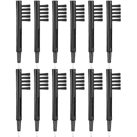 Lot de 12 brosses de nettoyage pour appareils auditifs avec aimant-5X0.5CM-Black (1/3)