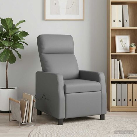 vidaXL Fauteuil de massage inclinable Gris Simili cuir (1/5)