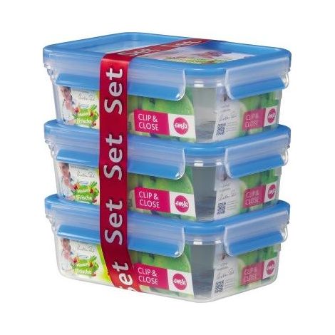 Emsa 508558 Lebensmittel Aufbewahrungsbox transparent blau 1L (1/6)