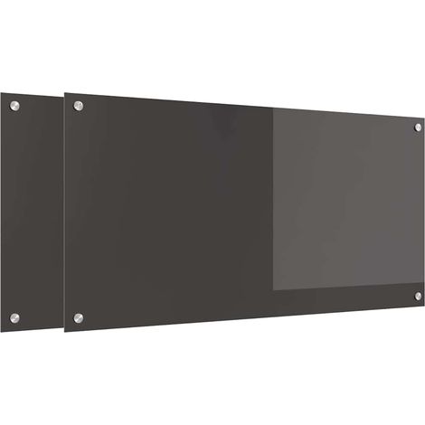 Salpicadero de cocina 2 pcs Gris oscuro 100 x 50 cm vidaXL