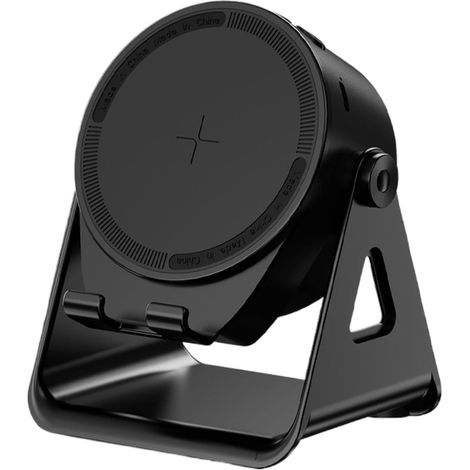 JSSEVN - Altavoz inalámbrico con inducción y luz Rotación de 360° para uso en exteriores, mesita de noche, baño, hogar y oficina. (1/5)