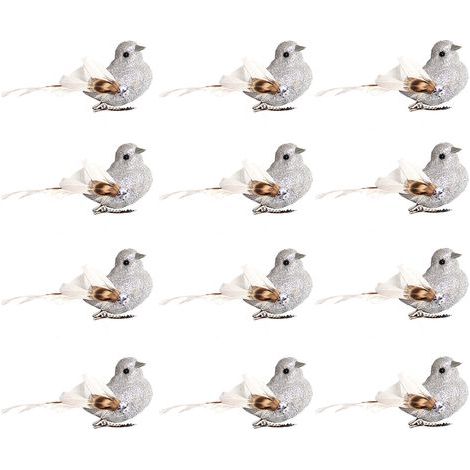 Oiseau En Plumes Simulées Résistant à La Décoloration, Ornement Multifonctionnel Pour Fleurs, Artisanat Et Jardin De Fées- (1/5)