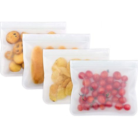 20pcs Sachet Plastique Transparent/Sachet Zip Fermeture Hermetique/Sac Congelation Zip/Sachet Transparent en Plastique Petit et Grand/Sachet Alimentaire Biscuits-Confiserie/Ziplock Bags+Sachet Dessicc