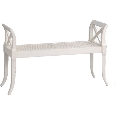 Amadeus - Banc 2 places en acajou blanc cassé L98 cm Boston