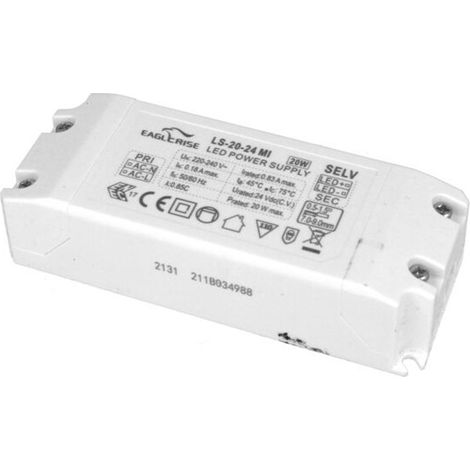 Alimentatore Trasformatore Lungo Sottile 24V 20W 0,83A Con Carcassa In Plastica Eaglerise LS-20-24 MI (1/2)