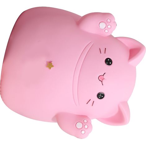 Tirelire Chat de Dessin Animé - Boîte à monnaie en forme de chat - Décoration intérieure - Jouet pour enfants - Cadeau - Rose - 13 x 11 x 15 cm (1/5)