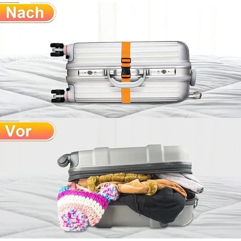 Set med 4 bagageremmar - Justerbara bagageremmar - 5x200cm